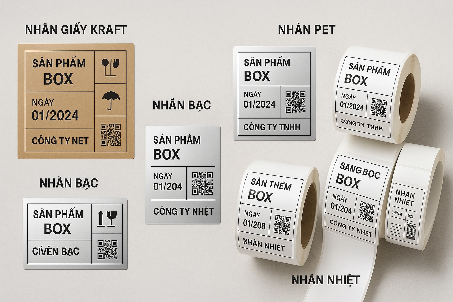 Các Loại Chất Liệu Tem Dán