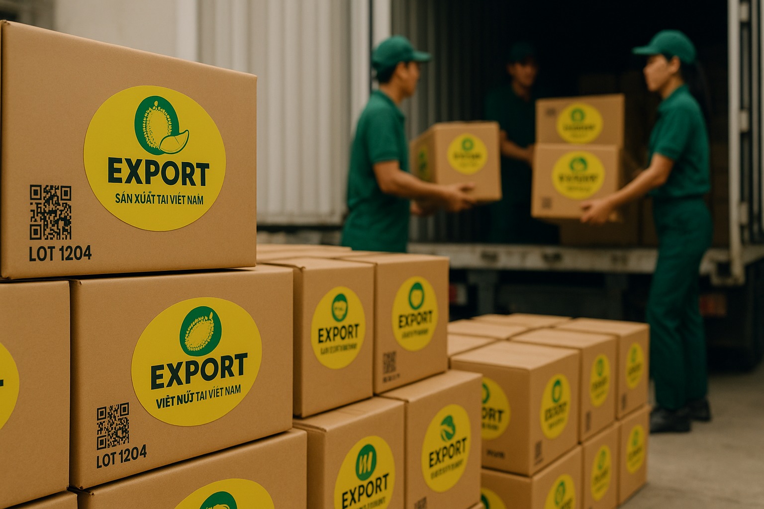 . Tem Dán Carton Cho Nông Sản Xuất Khẩu