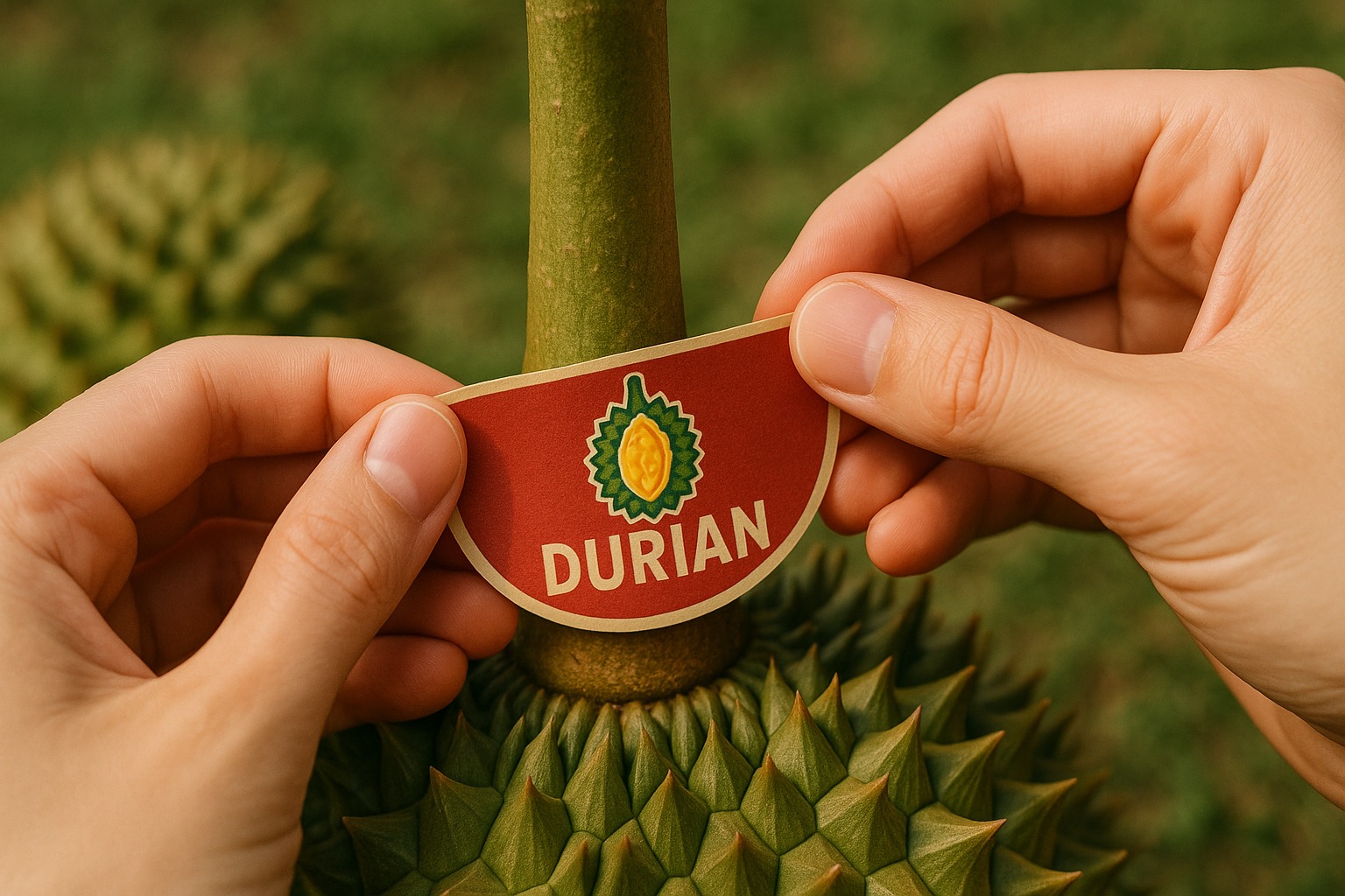 Tem dán cuống sầu riêng