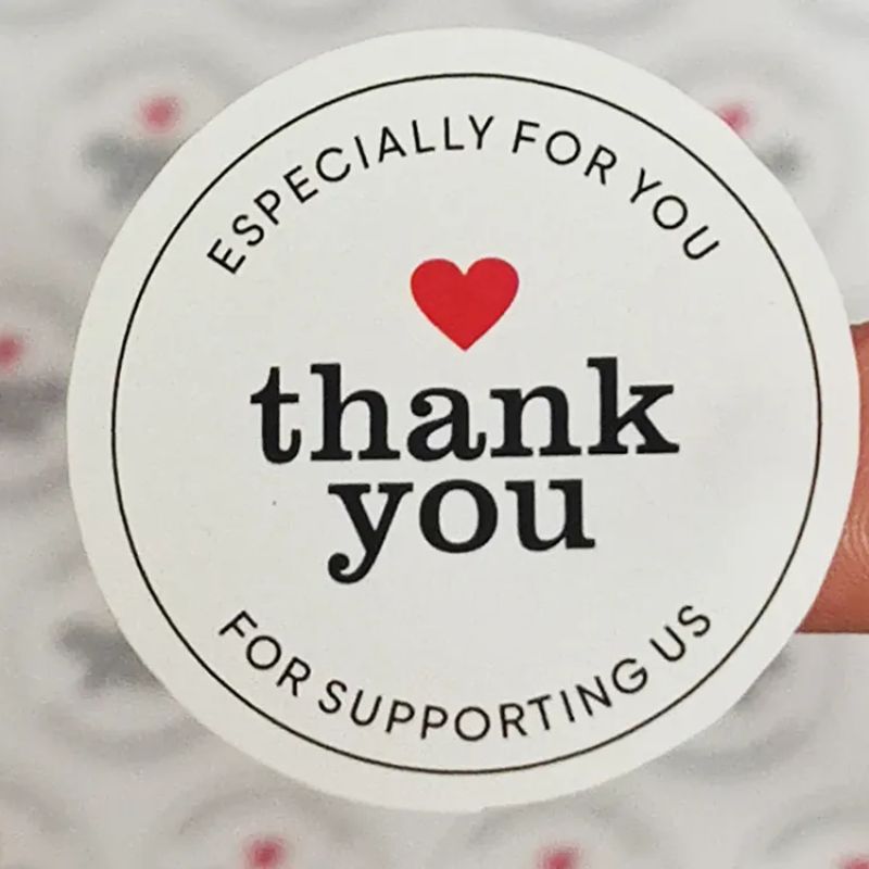 Xưởng in tem nhãn dán Thank You, sticker dán cảm ơn cute - Thiết kế miễn phí từ 1.000 tem