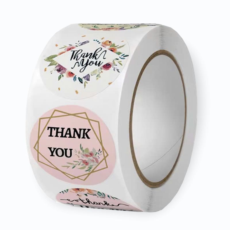 Xưởng in tem nhãn dán Thank You, sticker dán cảm ơn cute - Thiết kế miễn phí từ 1.000 tem