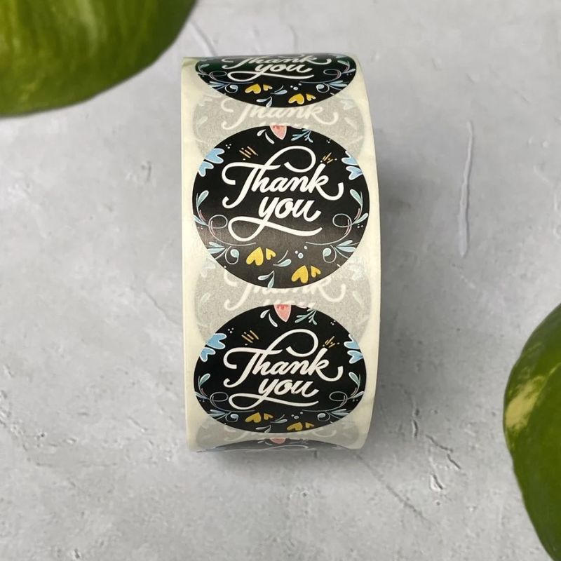 Xưởng in tem nhãn dán Thank You, sticker dán cảm ơn cute - Thiết kế miễn phí từ 1.000 tem