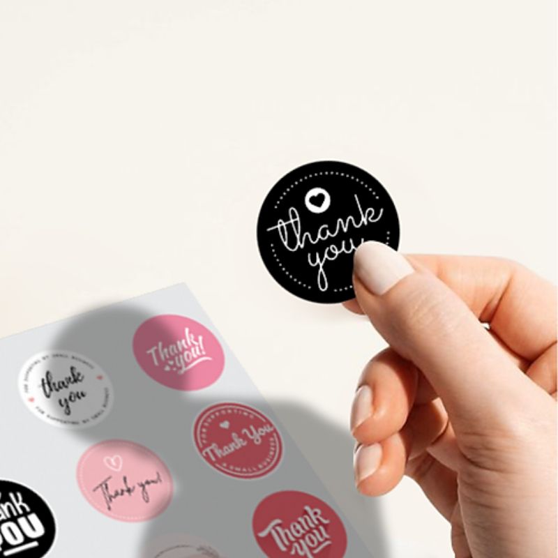 Xưởng in tem nhãn dán Thank You, sticker dán cảm ơn cute - Thiết kế miễn phí từ 1.000 tem