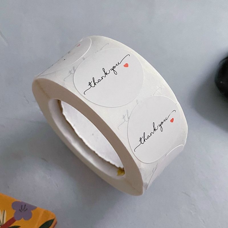 Xưởng in tem nhãn dán Thank You, sticker dán cảm ơn cute - Thiết kế miễn phí từ 1.000 tem