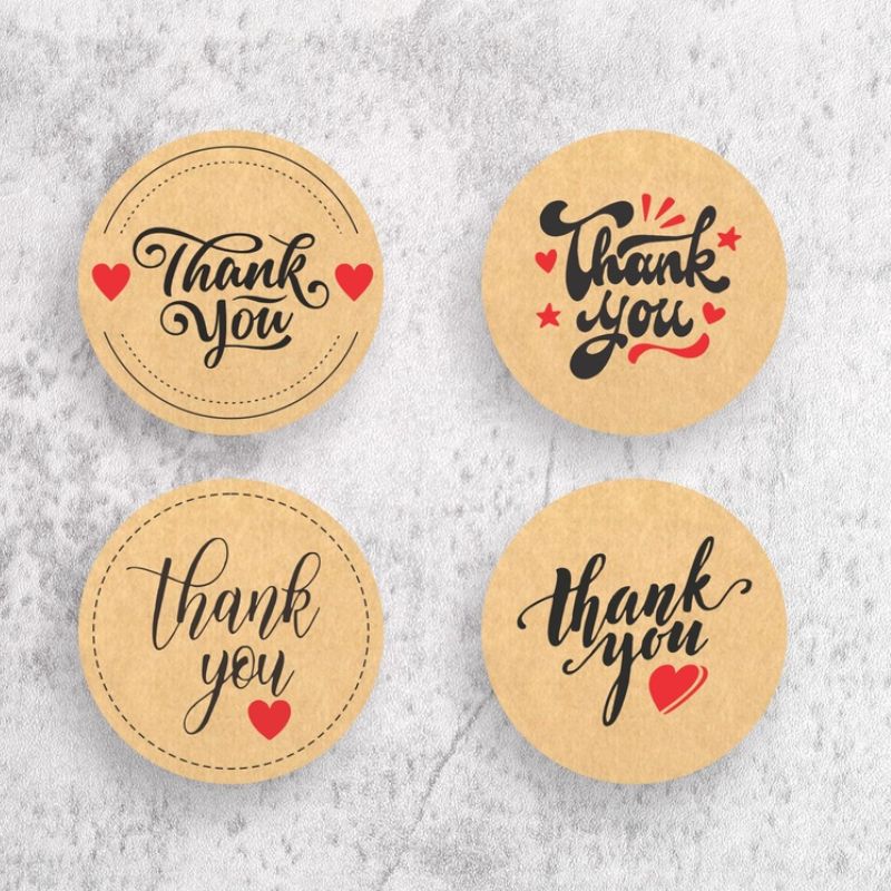 Mẫu thank you stickers đẹp
