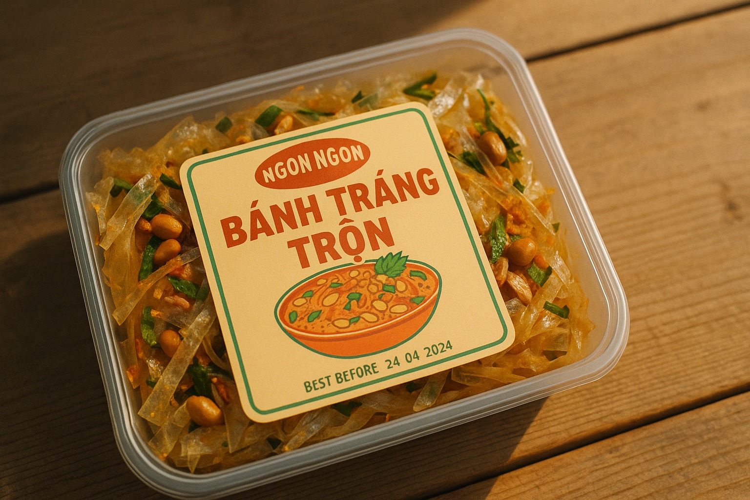 tem dán bánh tráng trộn