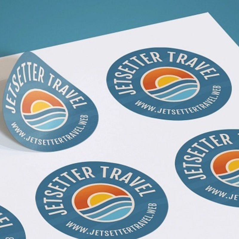 Nhận in sticker giấy dán Jetsetter Travel