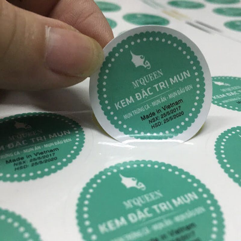 Xưởng in nhãn sticker dán kem đặc trị mụn