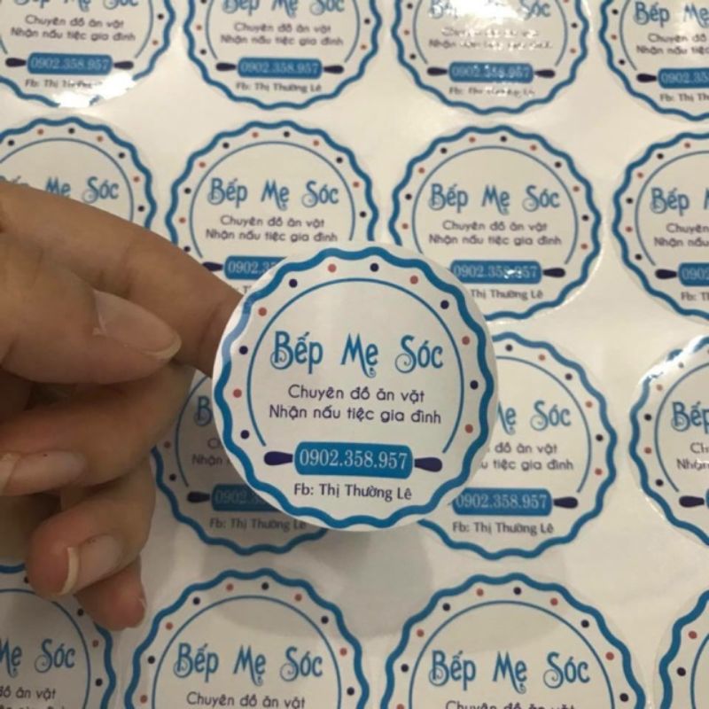 Xưởng in ấn sticker Bếp Mẹ Sóc giá rẻ, lấy liền