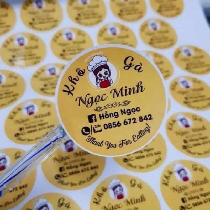 In tem dán khô gà theo yêu cầu