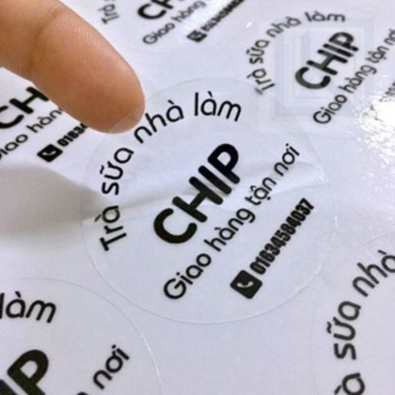 In decal sticker trà sữa nhà làm CHIP