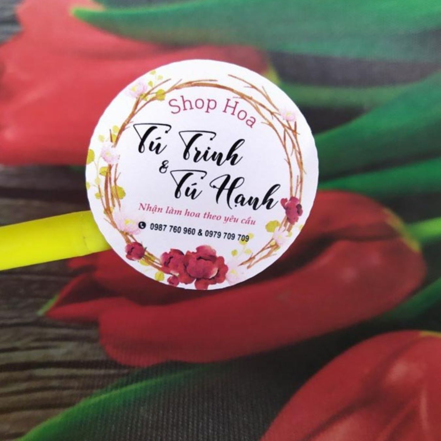 Xưởng chuyên in tem dán hoa tươi, nhãn dán shop hoa tươi giá tốt từ 250đ/tem tại HCM