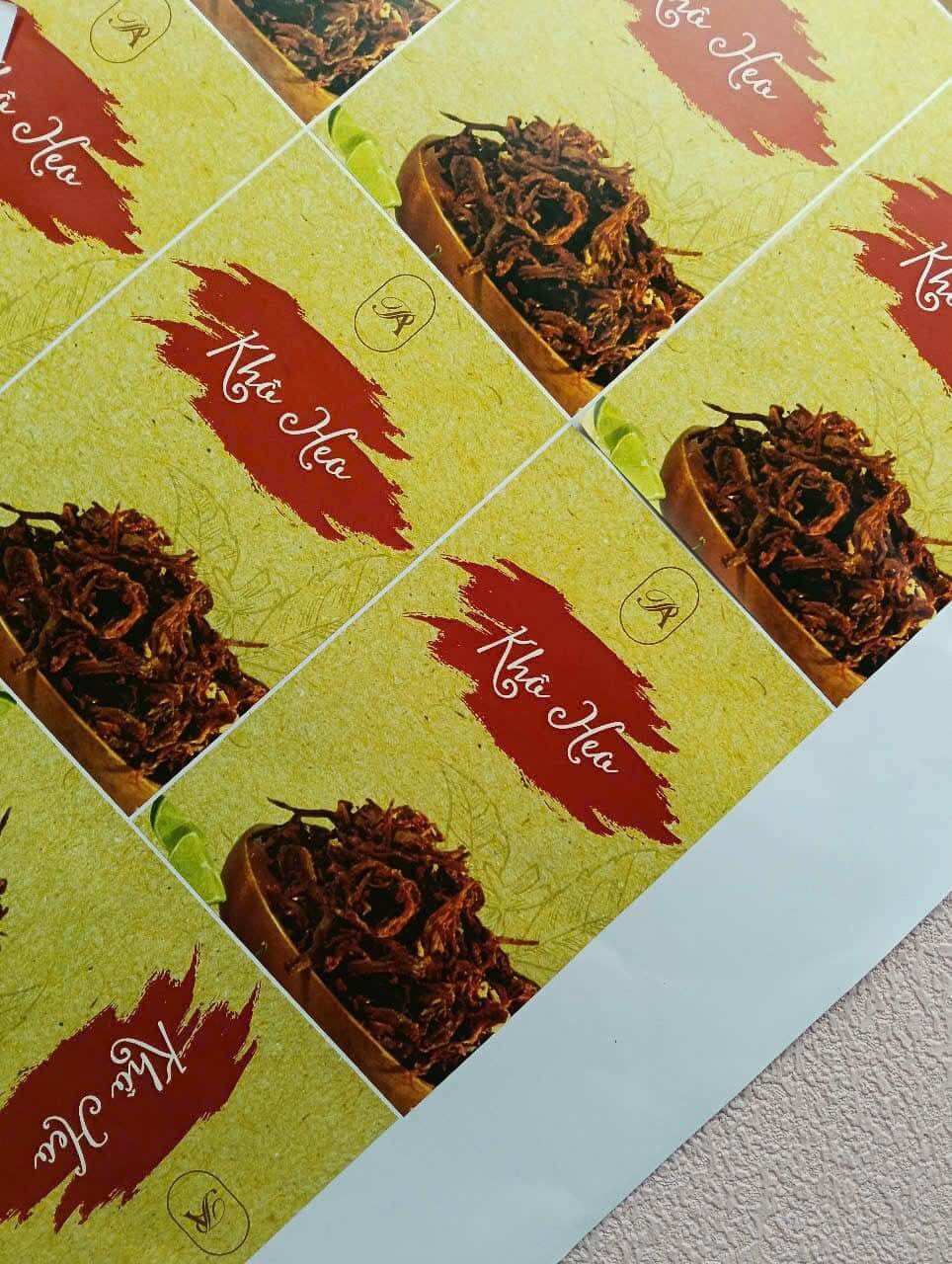 Tem giấy dán hộp khô heo