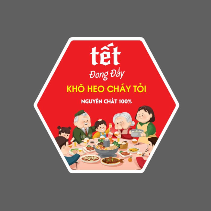 Tem dán khô gà, khô heo cháy tỏi