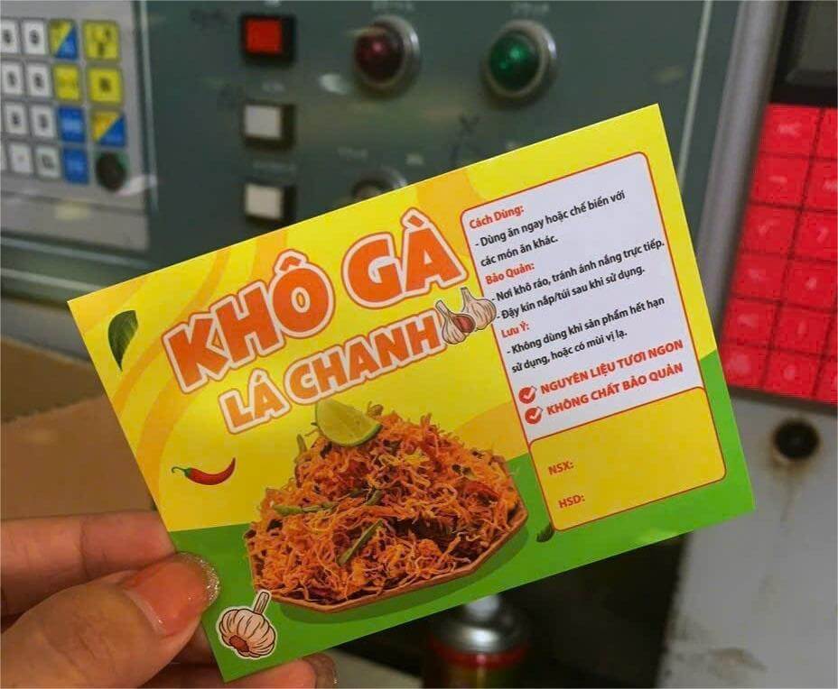 Tem dán khô gà lá chanh
