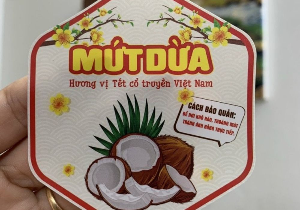 Xưởng in tem nhãn mứt dừa giả giá rẻ, từ 200đ/tem, thiết kế miễn phí từ 1.000 tem tại TPHCM