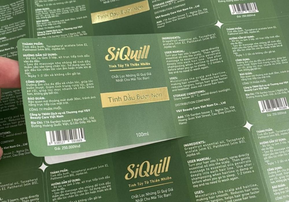 Xưởng in tem nhãn tinh dầu, nhãn dán chai lọ tinh dầu giá tốt, từ 200đ/tem - Miễn phí thiết kế từ 1.000 tem trở lên