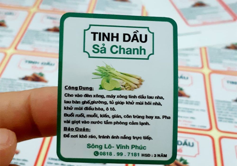 Xưởng in tem nhãn tinh dầu, nhãn dán chai lọ tinh dầu giá tốt, từ 200đ/tem - Miễn phí thiết kế từ 1.000 tem trở lên