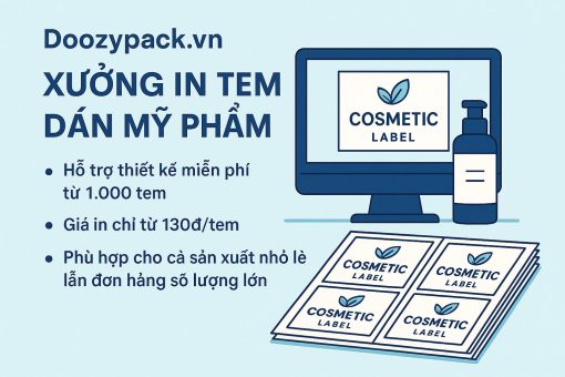 Địa chỉ in tem dán mỹ phẩm, nhãn chai mỹ phẩm chỉ từ 150đ/tem tại TPHCM