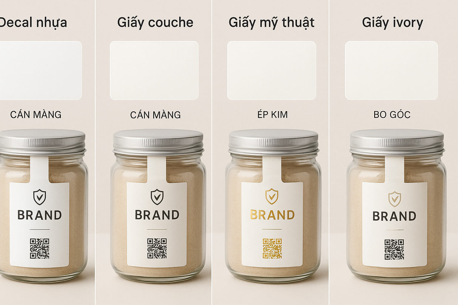 Các chất liệu in tem nhãn dán niêm phong nắp chai - Hình minh họa