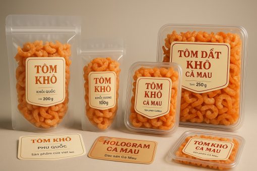 In Tem Nhãn Tôm Khô Theo Yêu Cầu