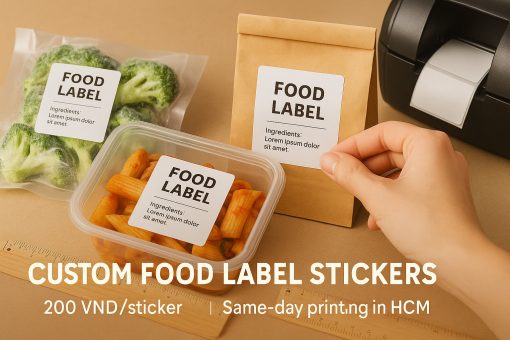 Cơ sở chuyên in tem nhãn thực phẩm theo yêu cầu, giá in từ 200đ/tem, lấy liền tại HCM