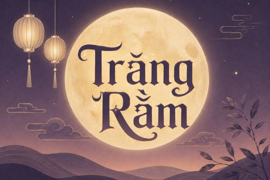 Các nét chữ Trung thu mềm như dải mây, đường cong gợi hình trăng khuyết hay kiểu chữ tròn