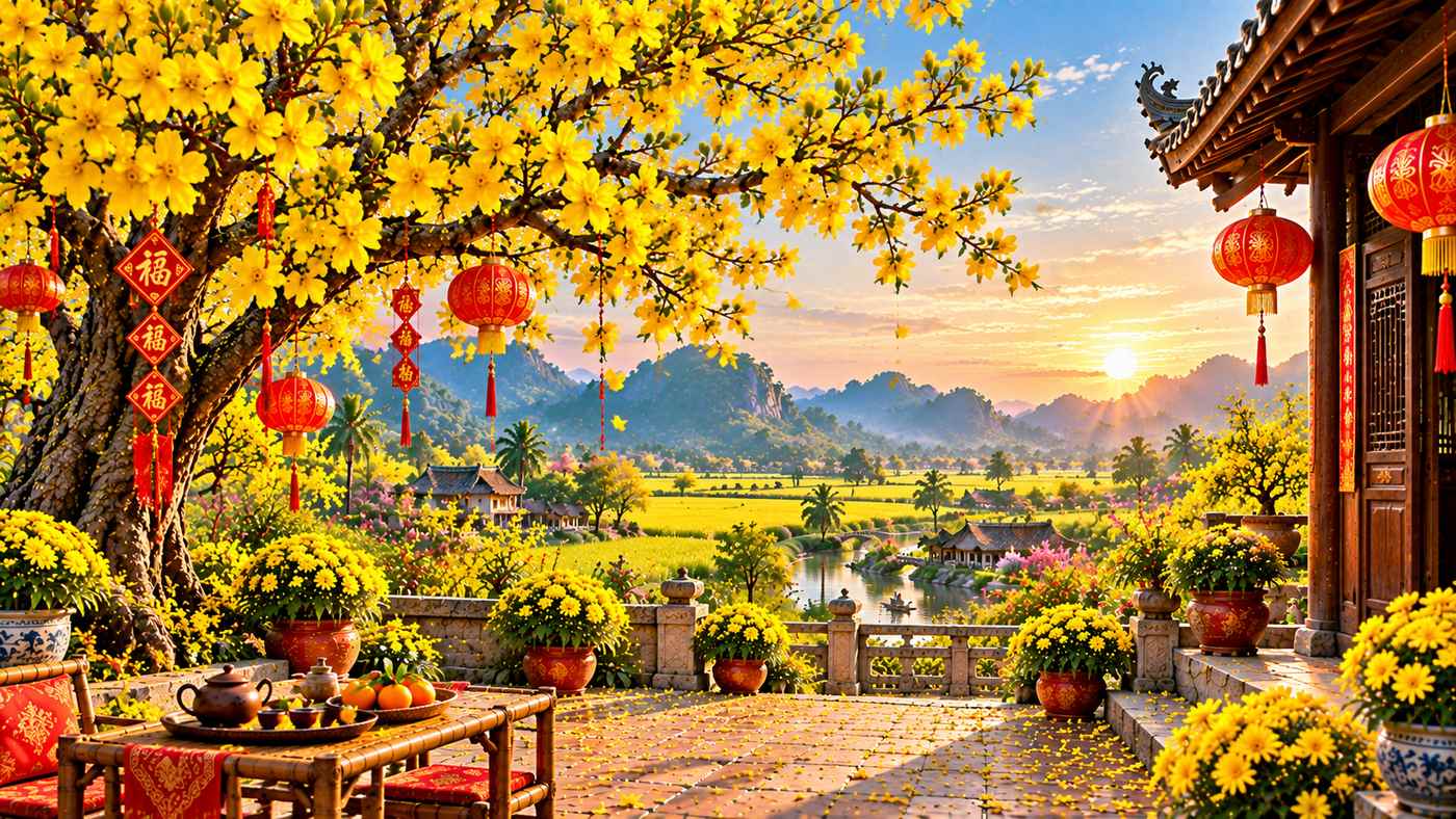 Background hoa mai vàng đẹp 01