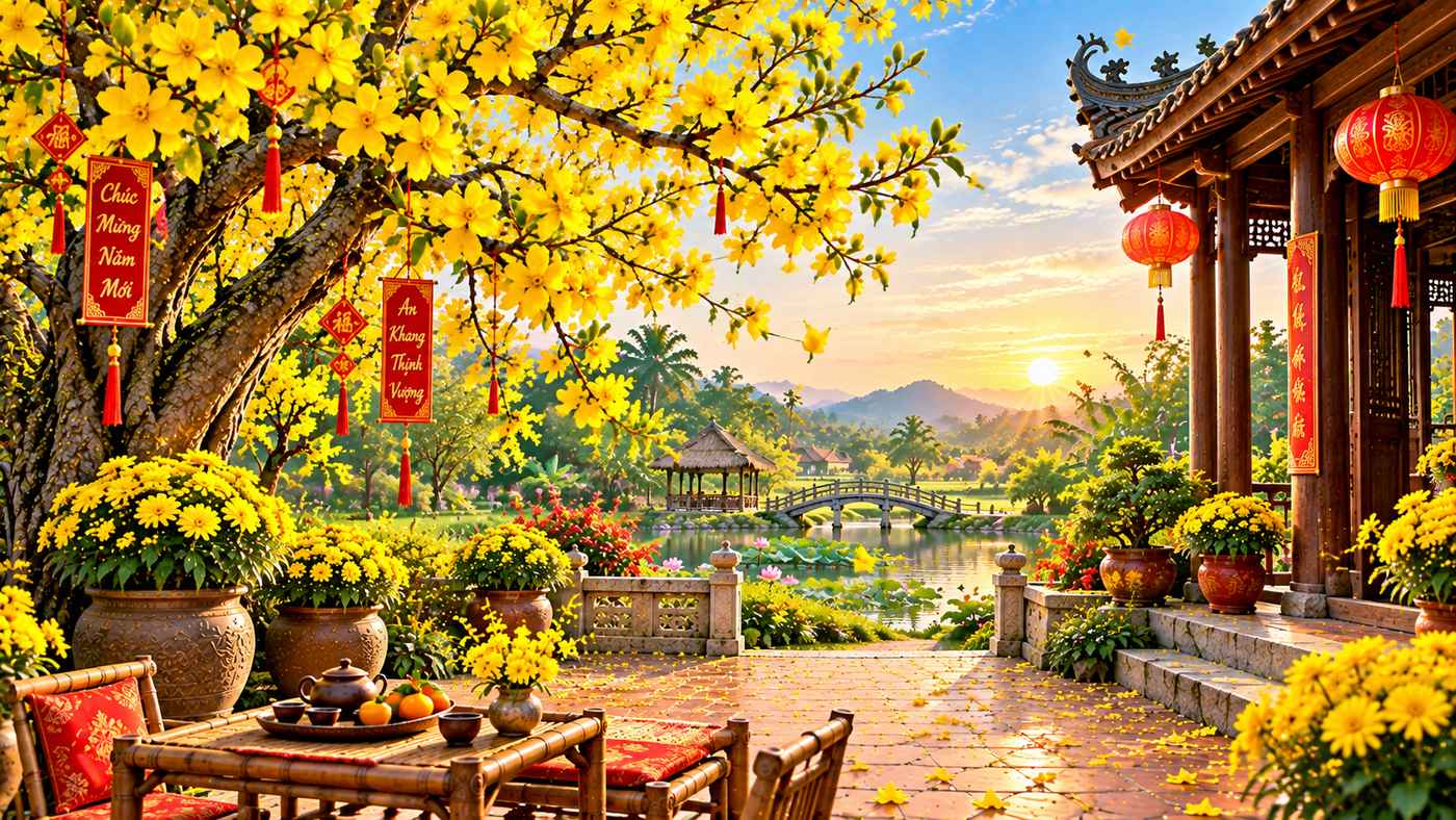 Background hoa mai vàng đẹp 03