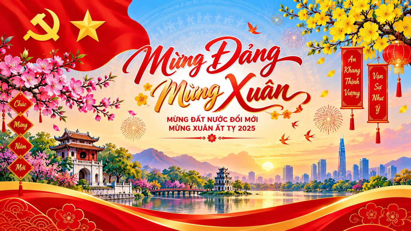 Backdrop mừng Đảng mừng xuân đẹp 03