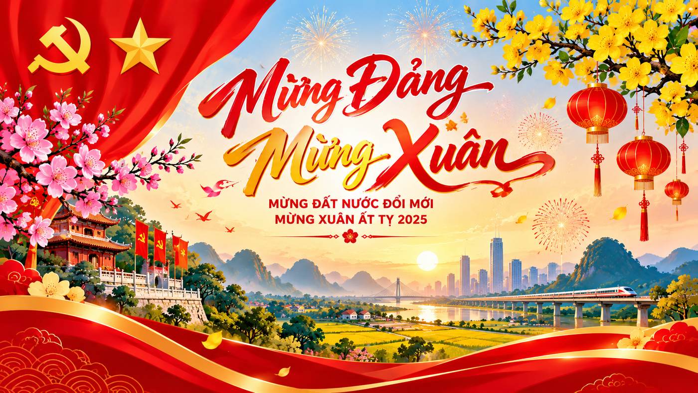 Backdrop mừng Đảng mừng xuân đẹp 04