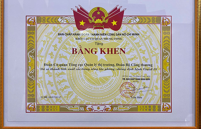 Mẫu giấy khen Đoàn Thanh niên vector đẹp 03