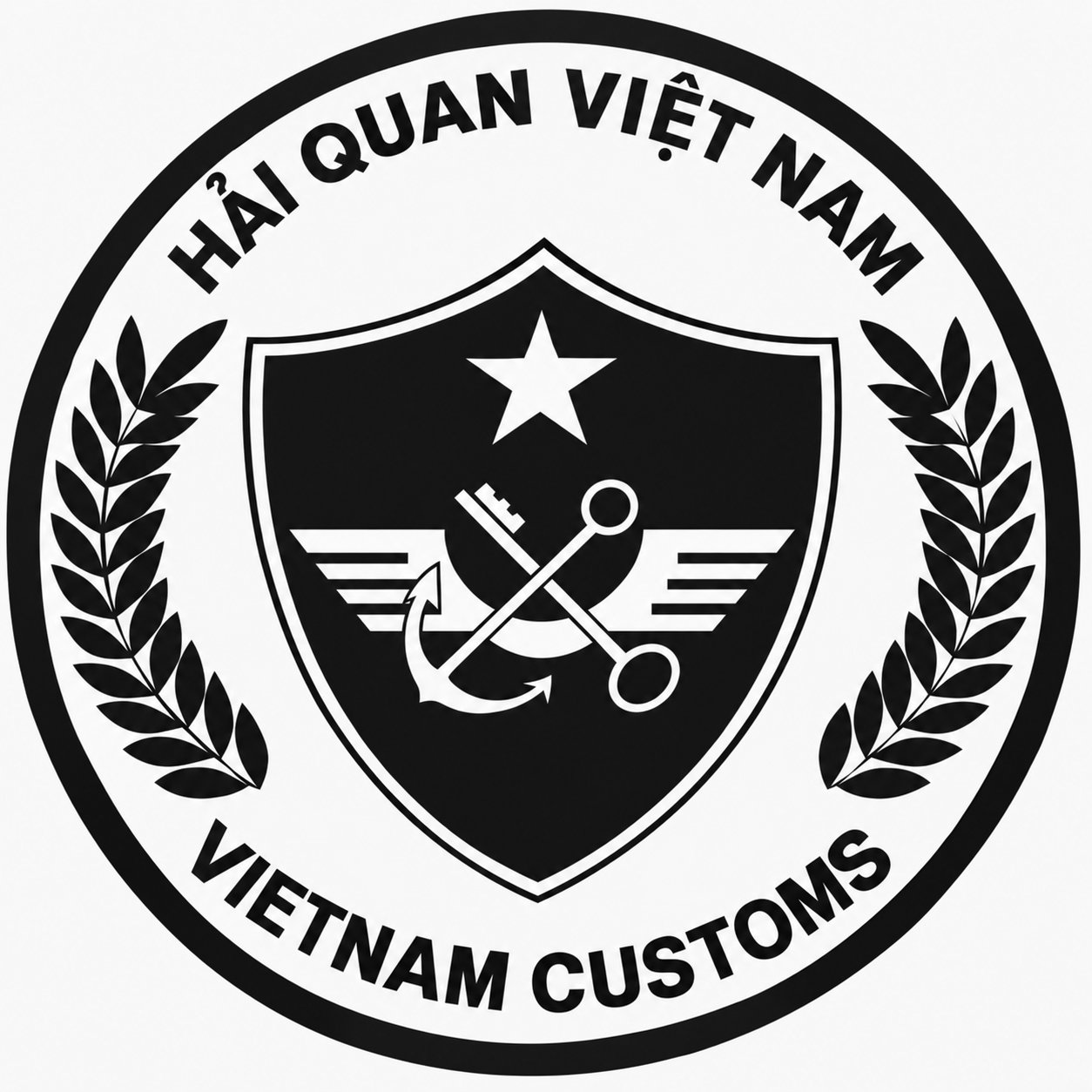Logo Hải quan Việt nam trắng đen