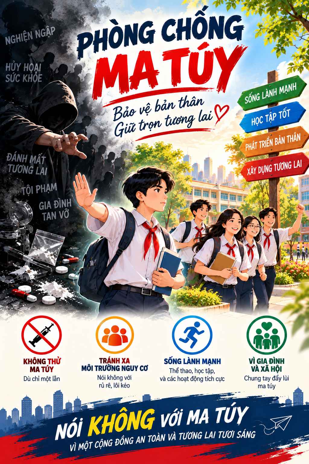 Poster tuyên truyền phòng chống ma túy dẹp 01