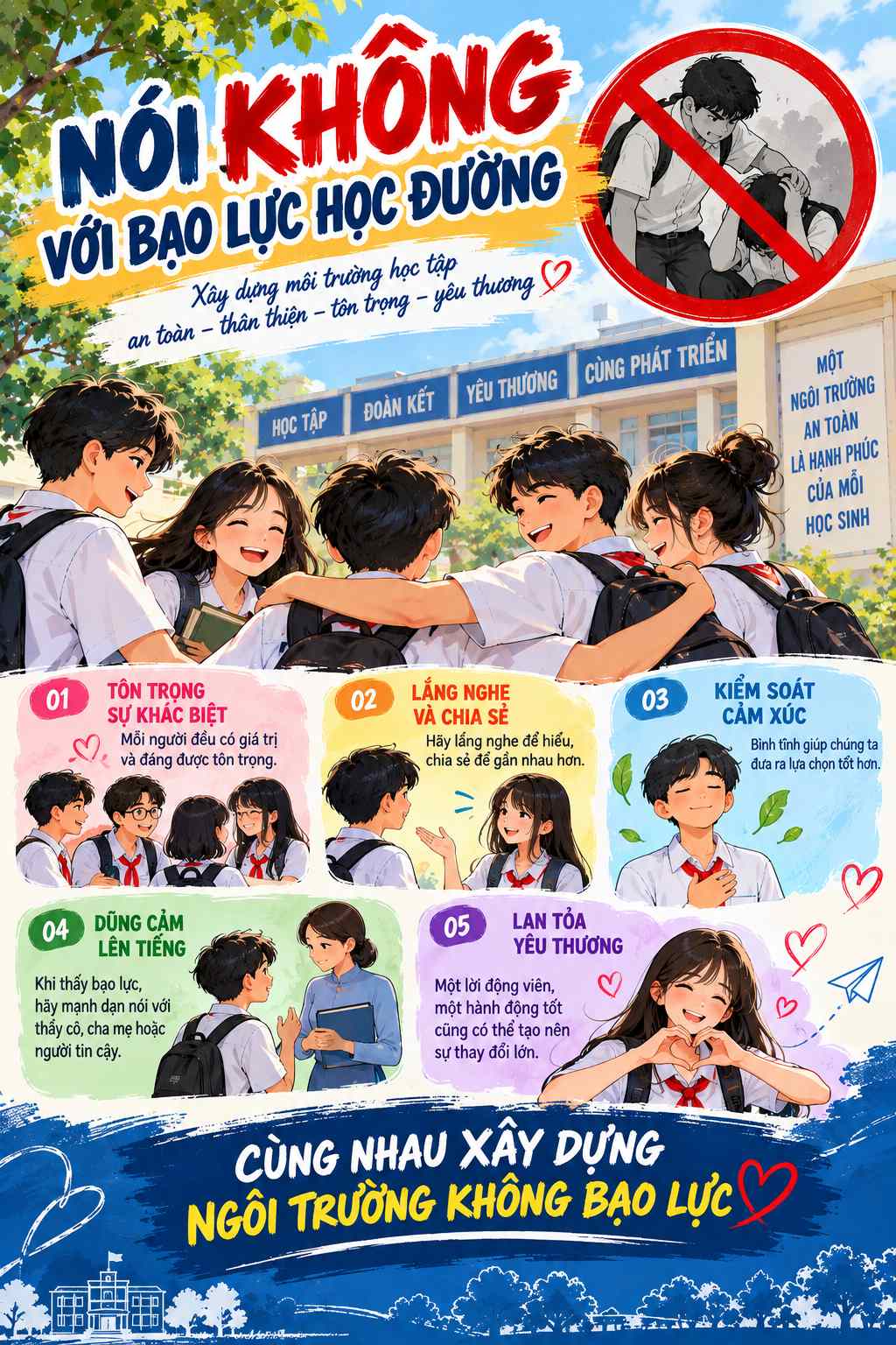 poster về bạo lực học đường